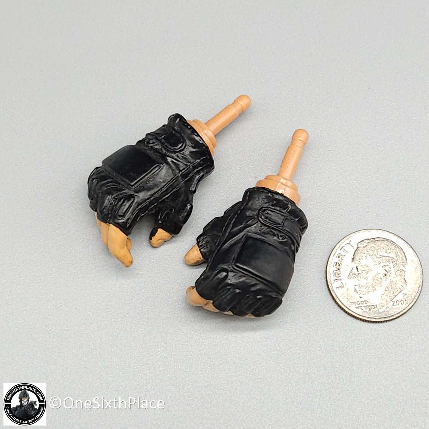 1:6 Dragon Black Padded Fingerless Gloved Hands for 12" Figures SWAT Vietnam