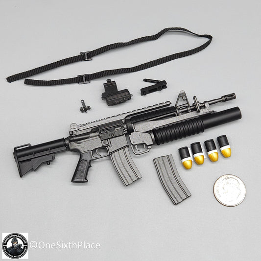 1:6 scale ZY Toys M4 Rifle w/ M203 Grenade Launcher 12" Figures