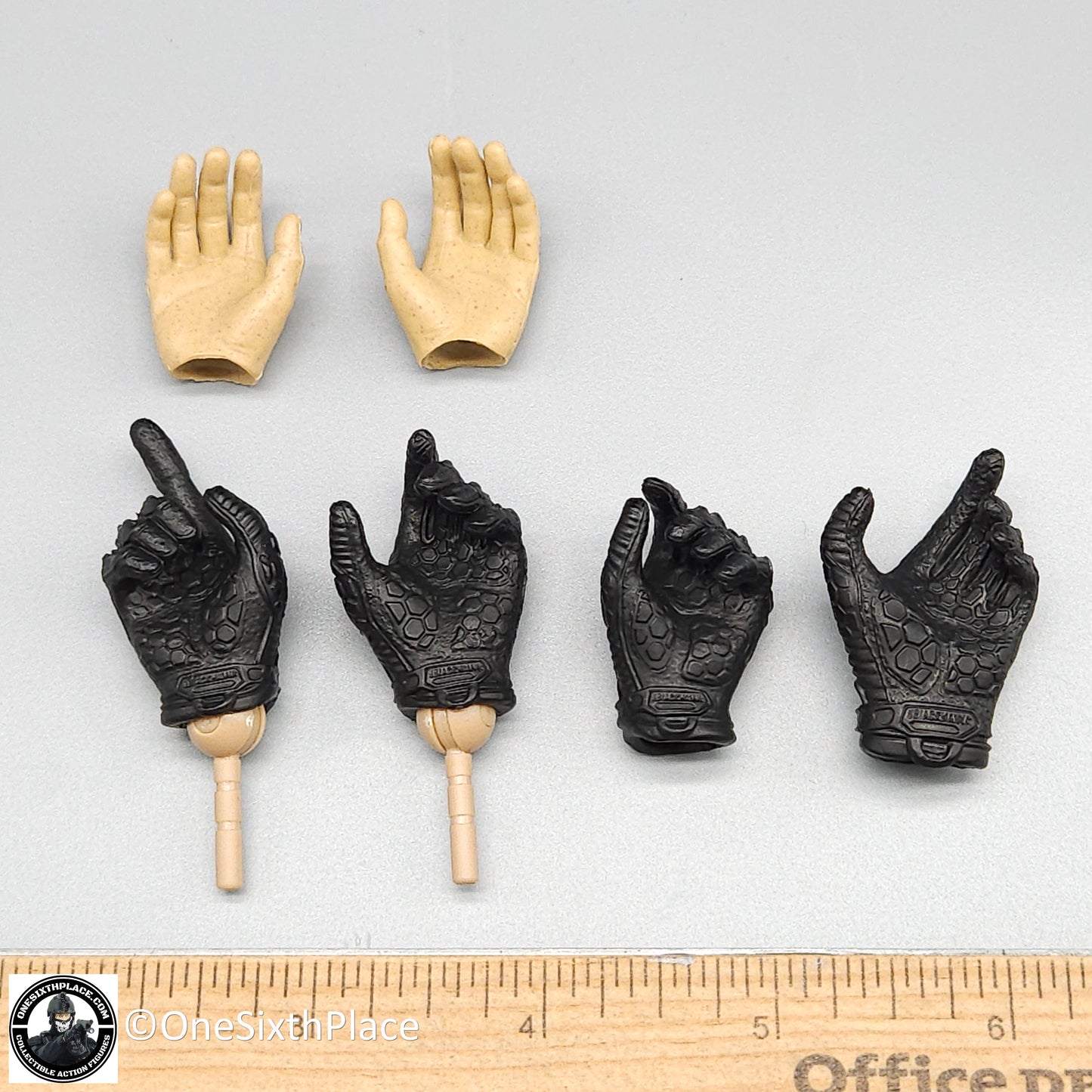 1:6 scale Easy & Simple Paramilitary Forces Operator Black Gloved Hands for 12" Figures