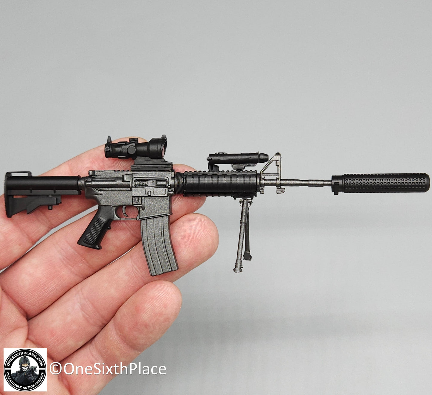 1:6 scale ZY Toys M4 SOPMOD Rifle w/ Silencer Set for 12" Figures