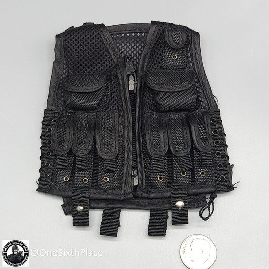 1:6 scale Dragon Delta Force Jeff Black Mesh Assault Vest for 12" Figures