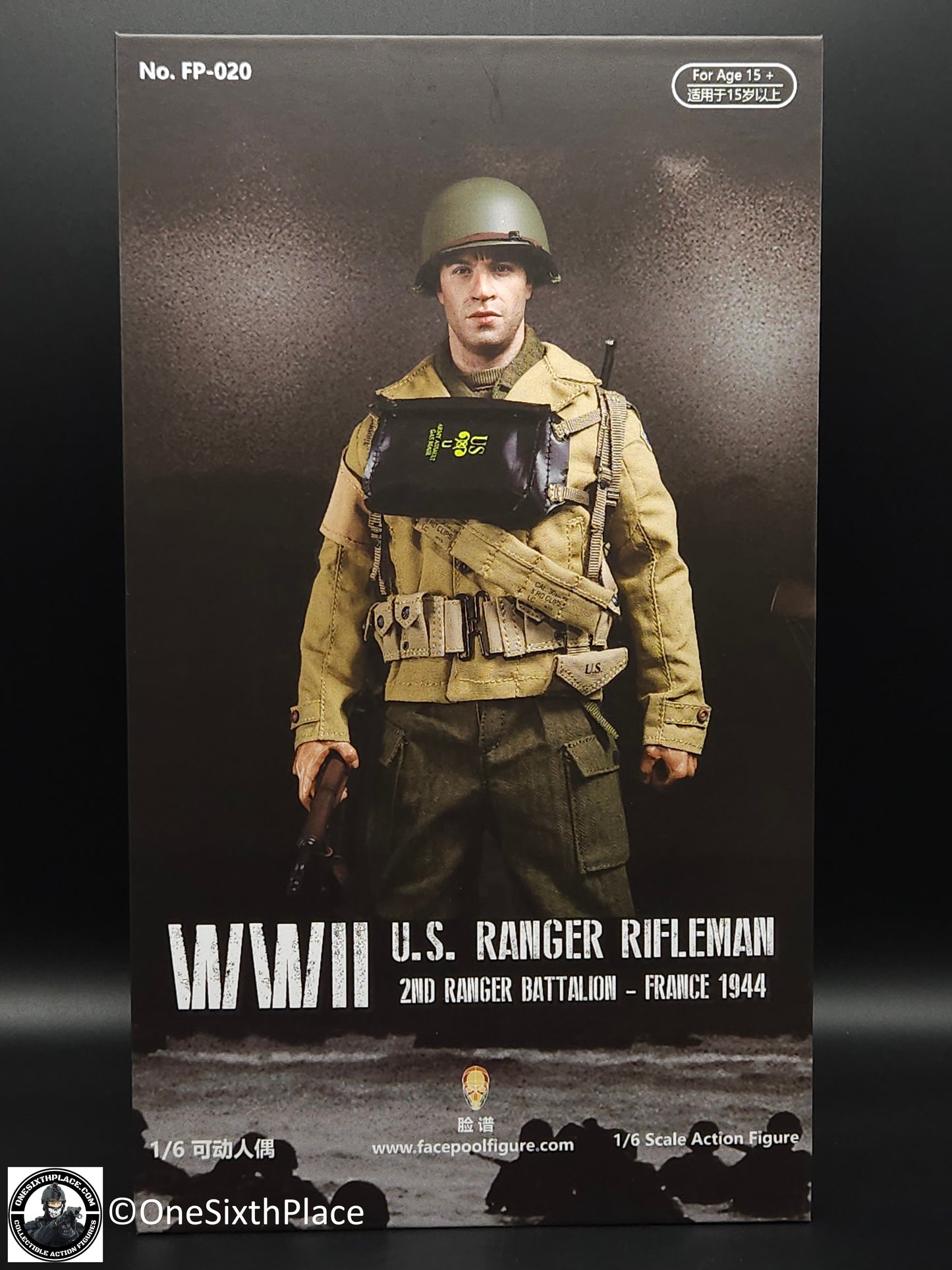 1:6 scale FacePoolFigure WWII US Ranger Private Rifle Man France 1944 12" Figure FP020