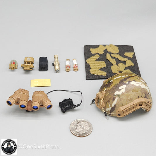 1:6 scale Easy & Simple Paramilitary Forces Operator Multicam Helmet w/ NVG for 12" Figures