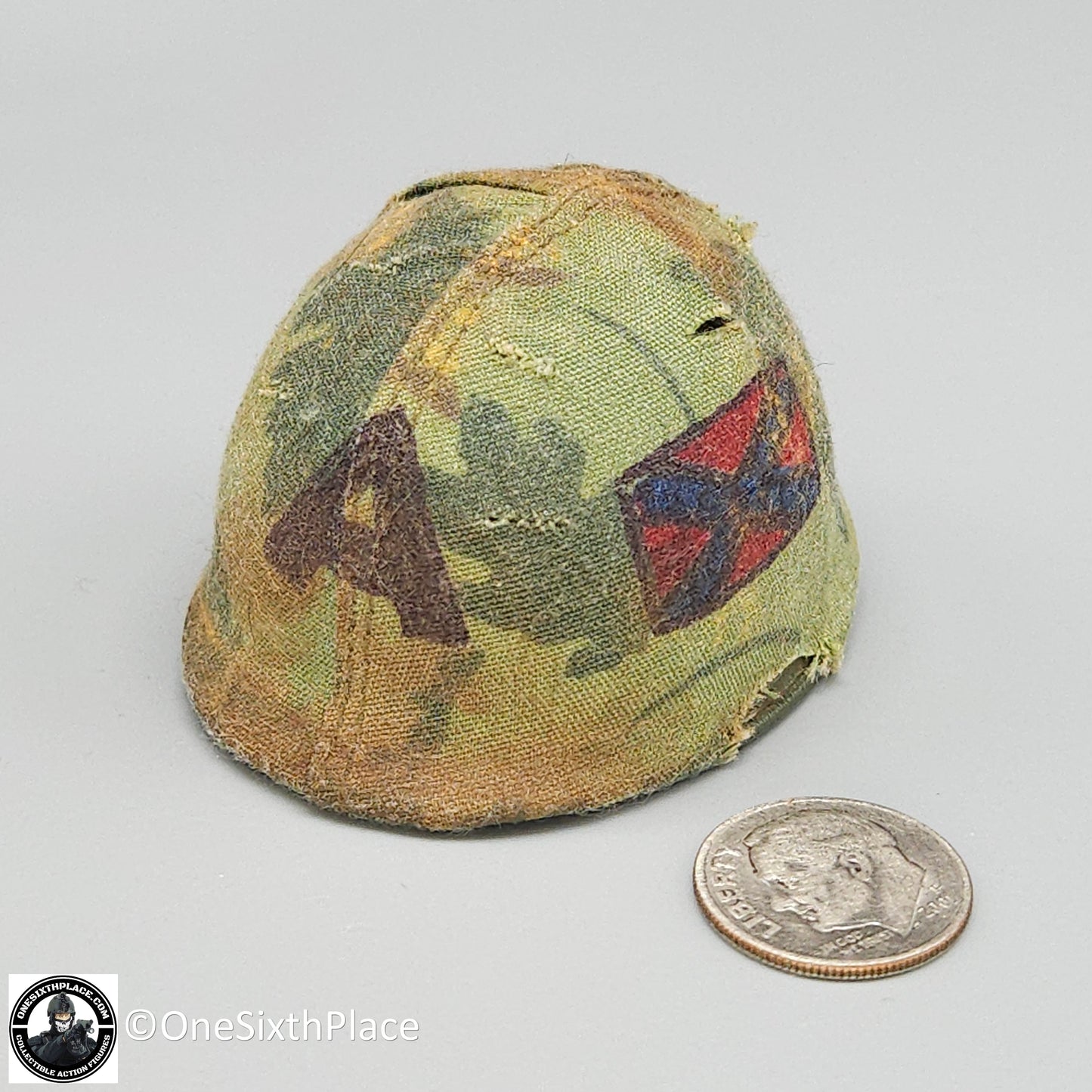 1:6 scale Custom Vietnam Mitchell Camo Helmet w/ Graffiti for 12" Figures