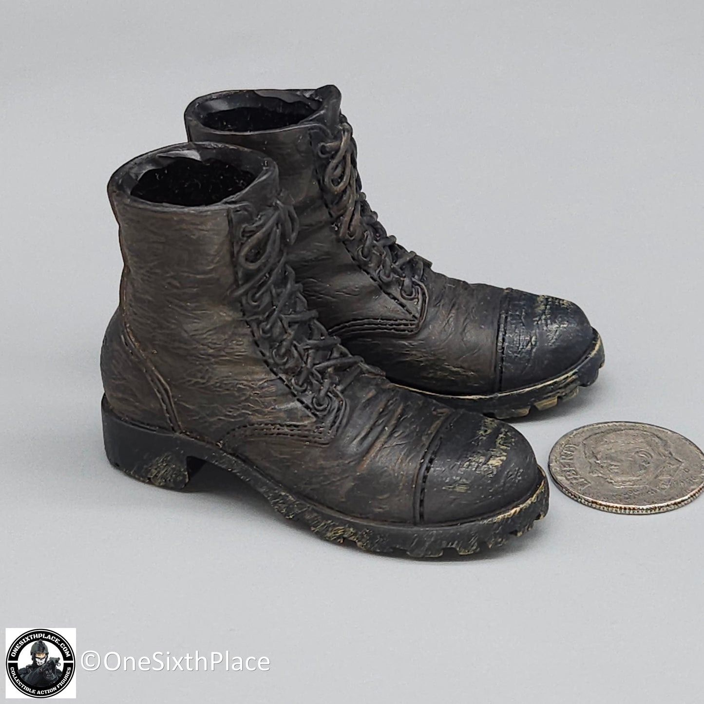 1:6 scale Molded Mens Work Boots (Foot Type) for 12" Action Figures