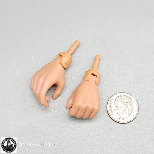 1:6 scale Dragon Pistol Grip Male Nude Hands for 12" Figures