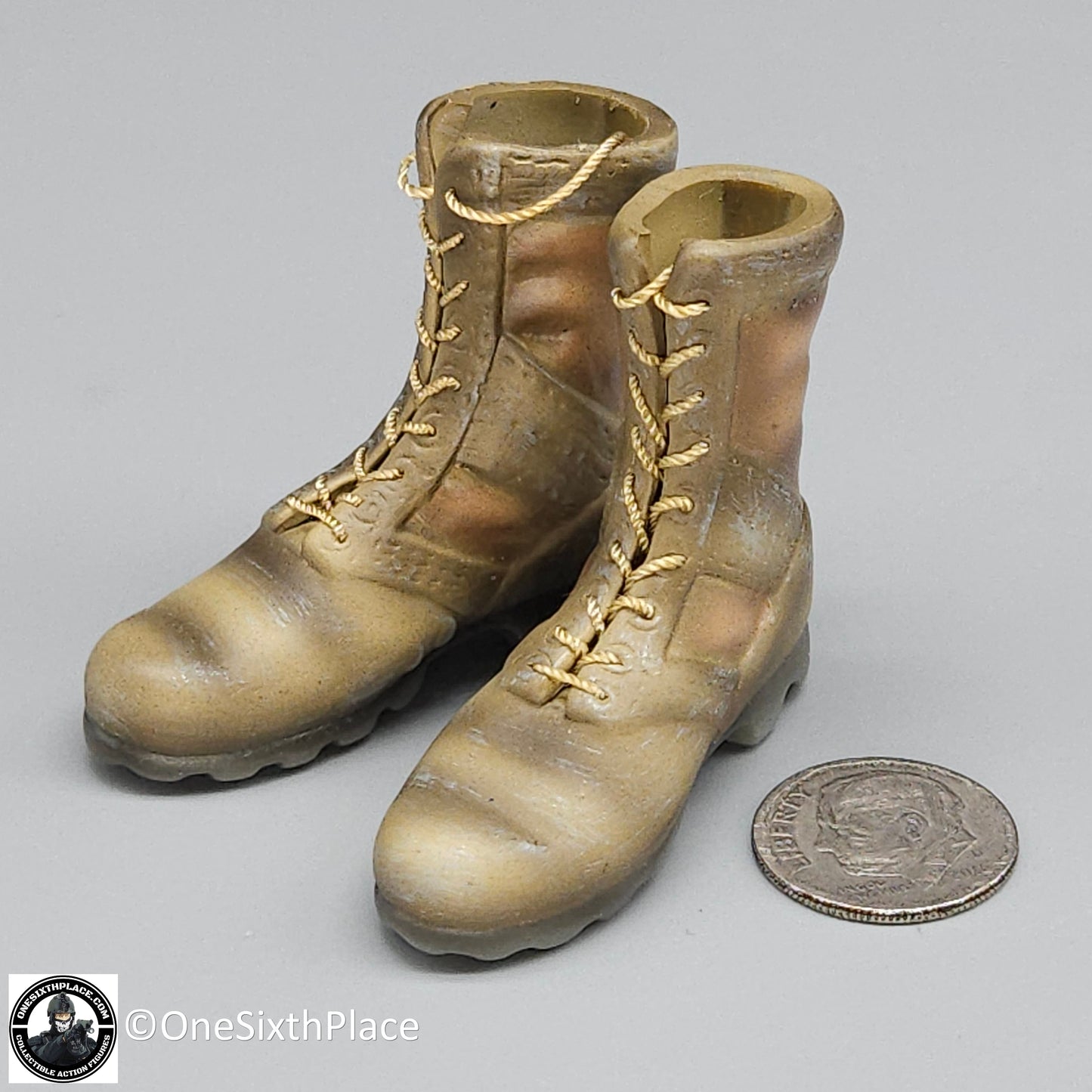 1:6 scale Toy Soldier Molded Desert Danner Boots w/ Laces for 12" Figures