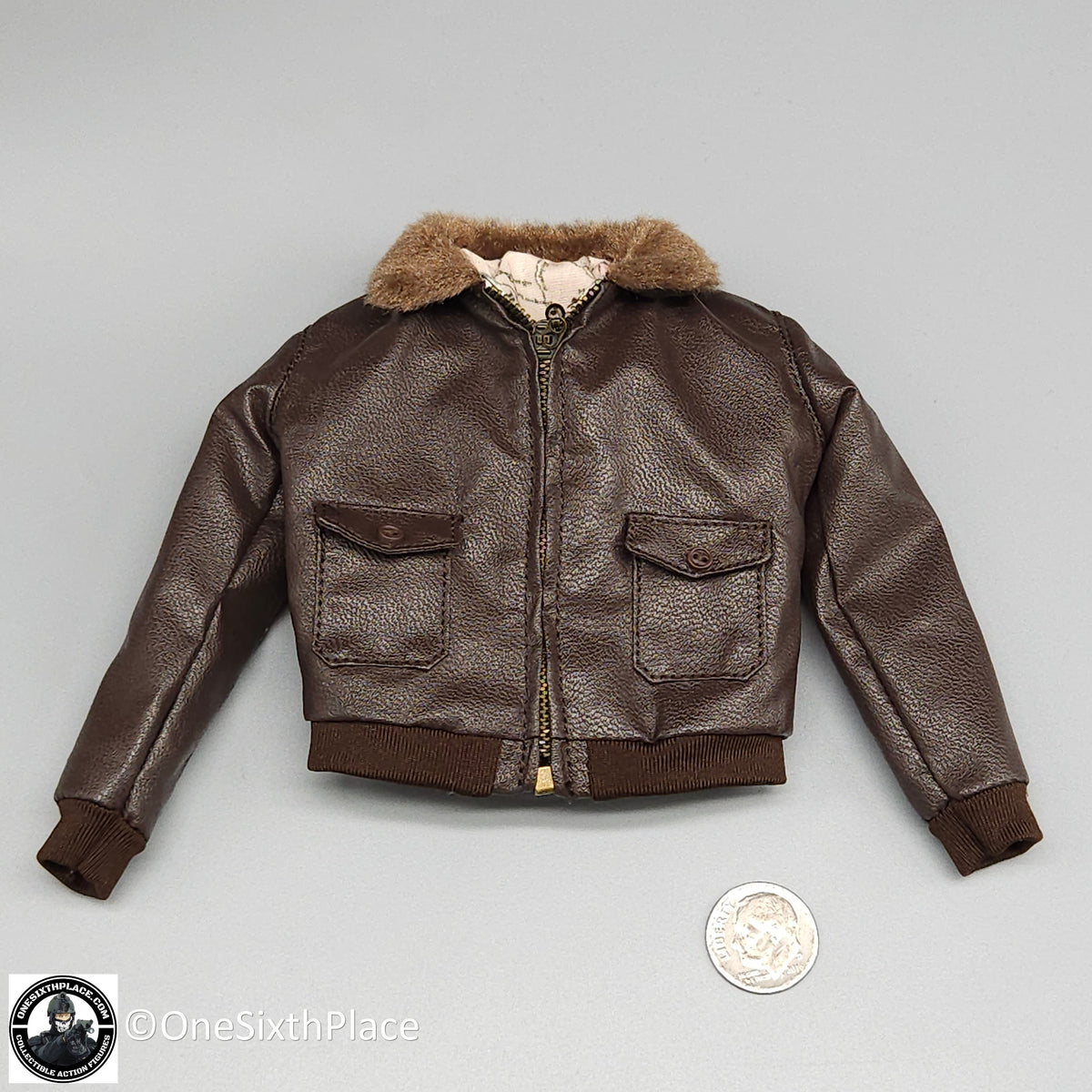 1:6 scale Shinning Toys US Navy F14 Aviator Brown Bomber Jacket for 12" Figures
