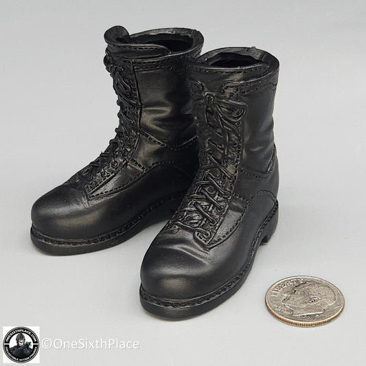 1:6 scale Dragon Navy SEAL Rick Black Combat Boots (Foot Type) for 12" Figures