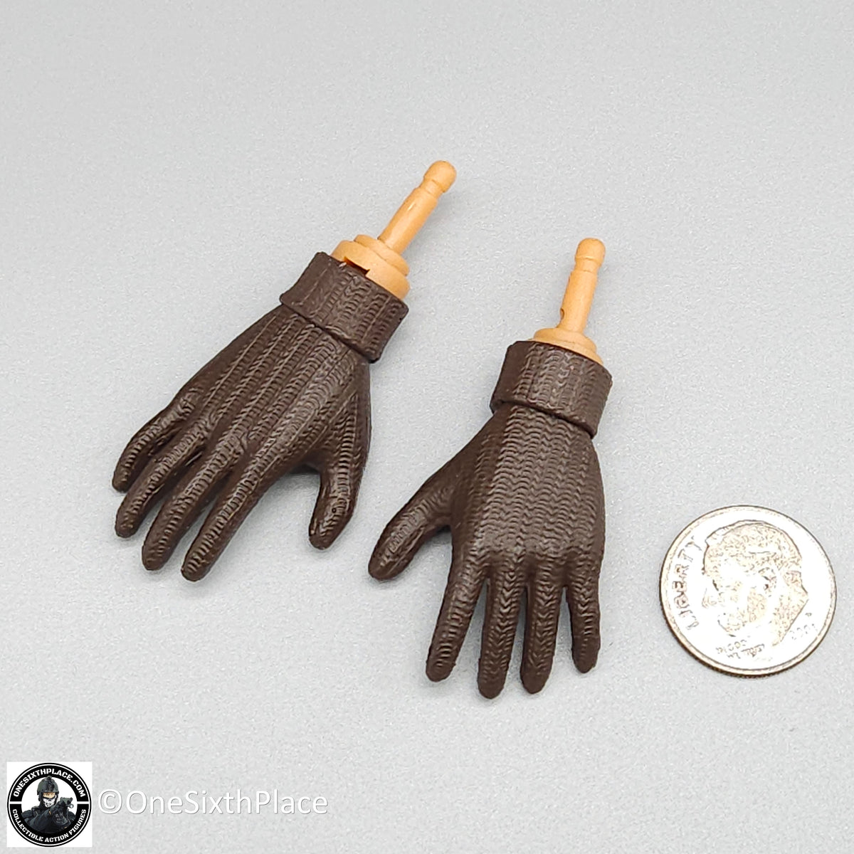 1:6 scale Dragon Brown Bendable Finger Hands for 12" Figures