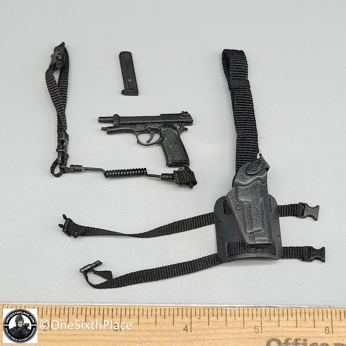 1:6 scale Very Hot Toys M9 Pistol w/ Leg Holster for 12" Figures