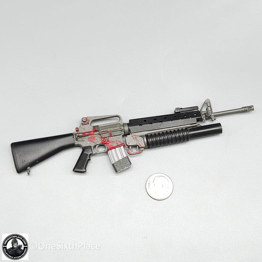 1:6 scale Dragon Bloodied M16 w/ M203 Rifle for 12" Figures