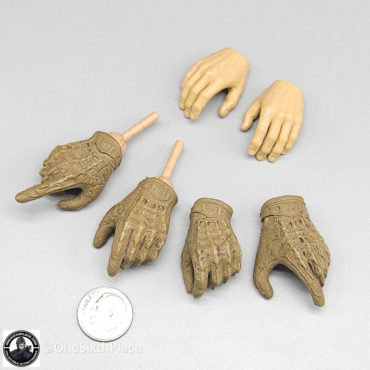 1:6 scale Easy & Simple Paramilitary Forces Operator Tan Gloved Hands for 12" Figures