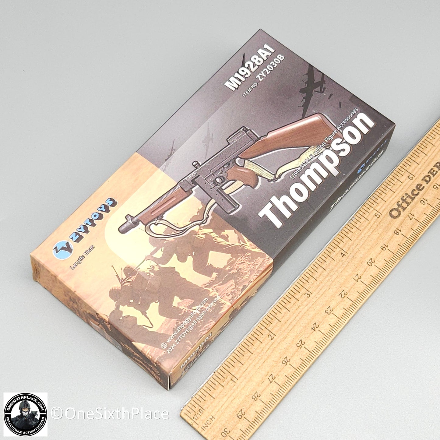 1:6 scale ZY Toys WWII US Thompson Submachine Gun w/ Stick Mag Weapon Set for 12" Figures ZY2030B