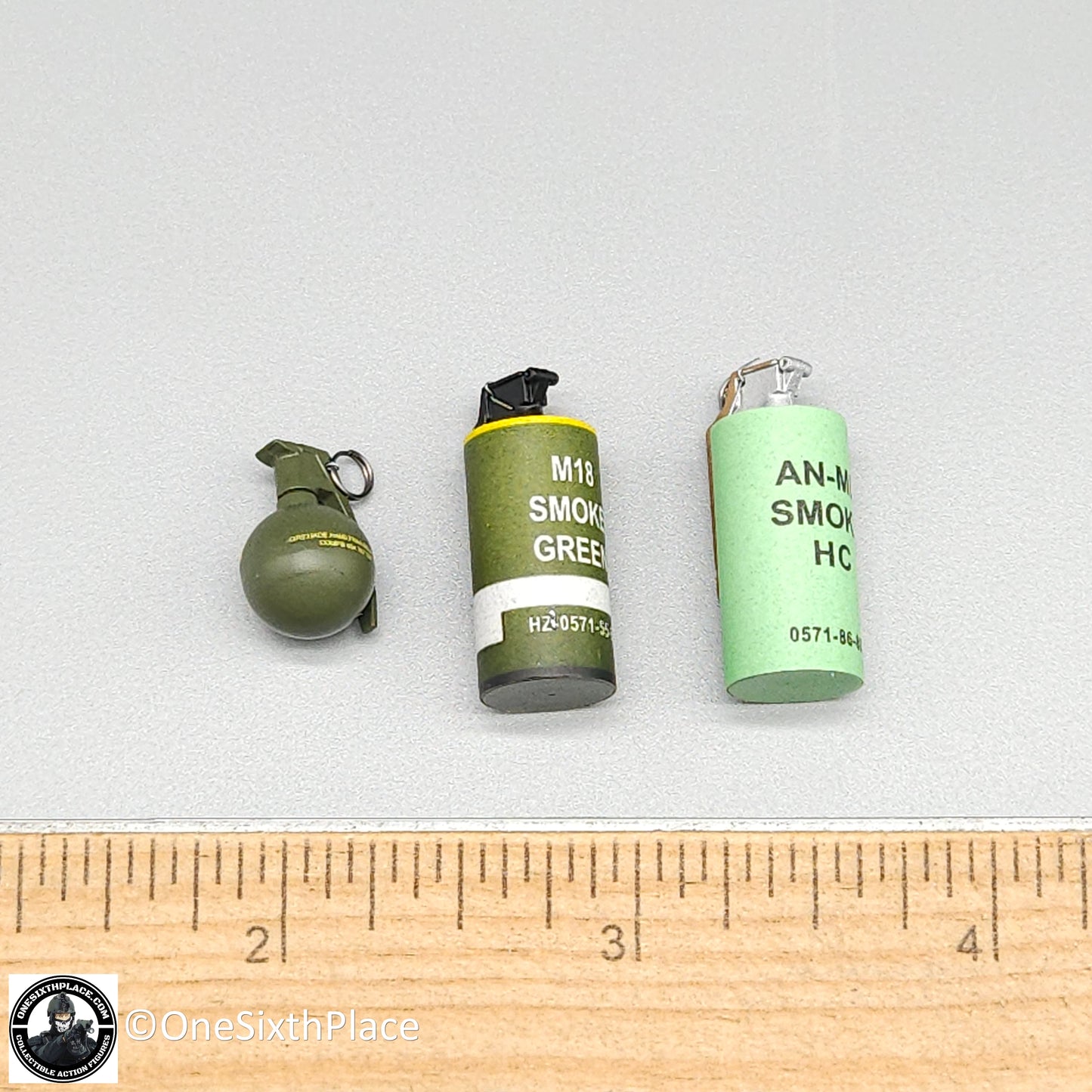 1:6 scale Easy & Simple NAVY Special Warfare Operator Grenades (x3) for 12" Figures