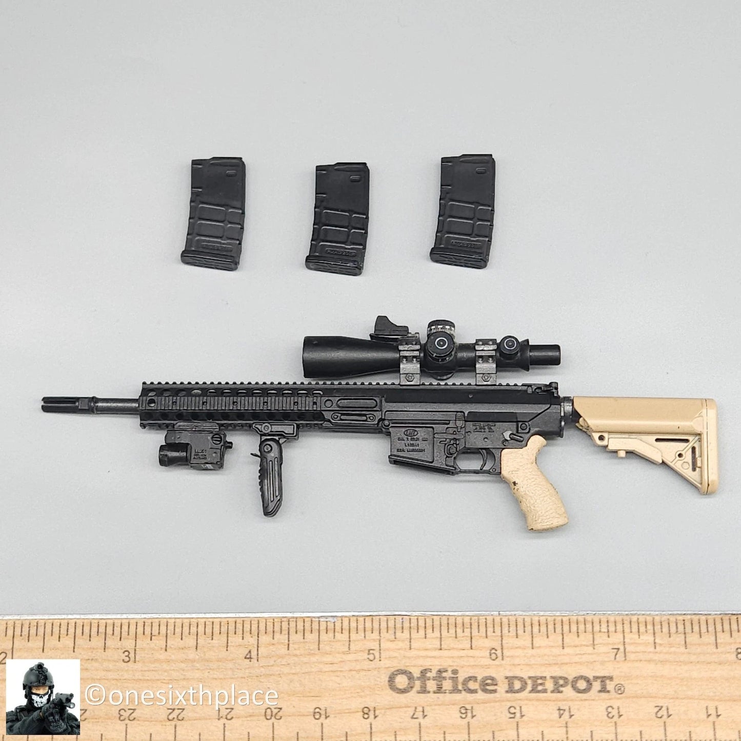 1:6 scale Green Wolf Gear British L129A1 Sniper Rifle w/ Scope for 12" Figure