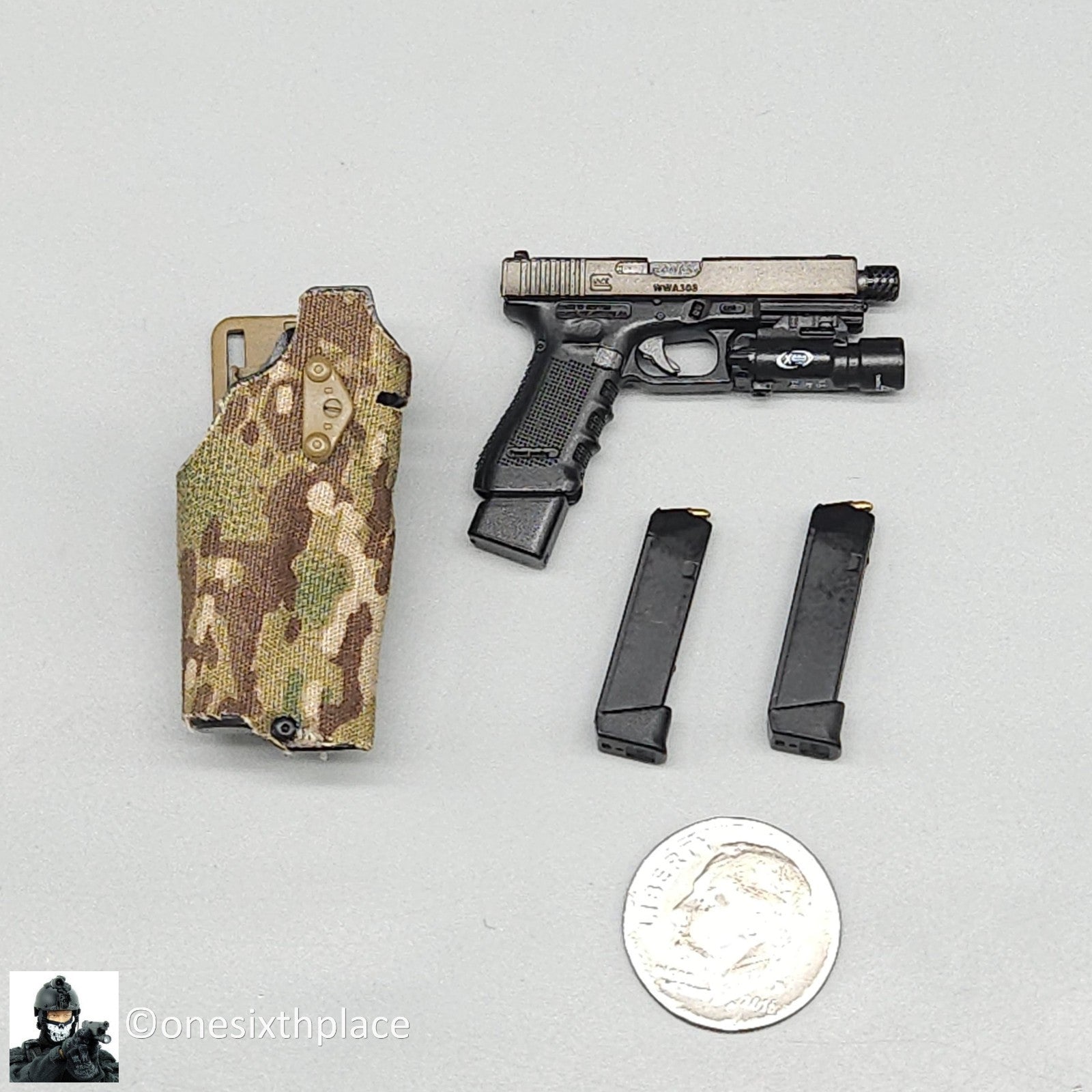 1:6 scale DamToys Russian Spetsnaz FSB Alpha Group Gunner Pistol w/ Holster