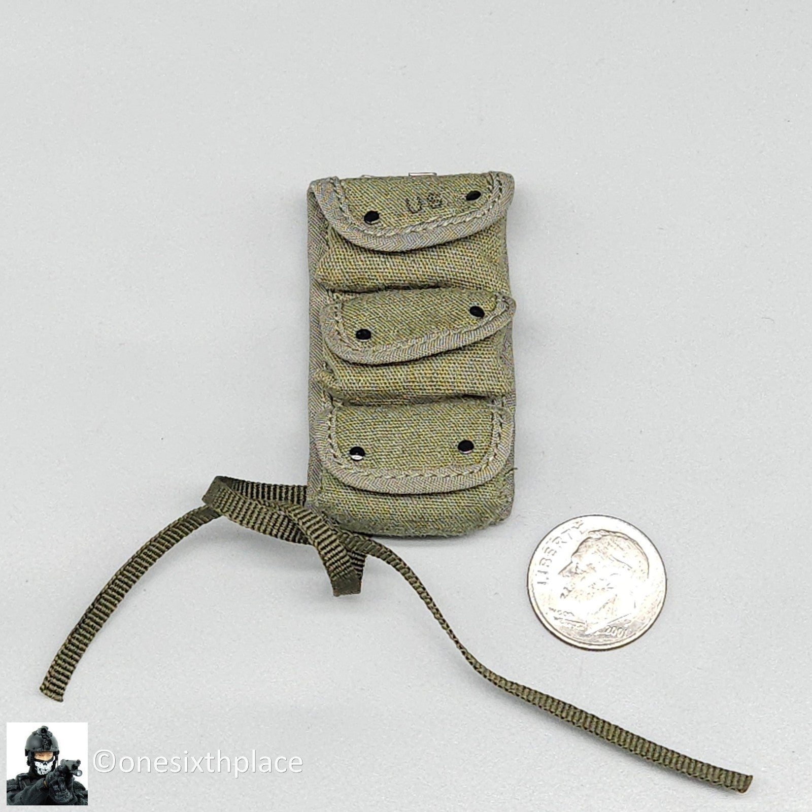 1:6 scale QOrange Vietnam War US Marine Corps Hue 1968 3-Pocket Grenade Pouch