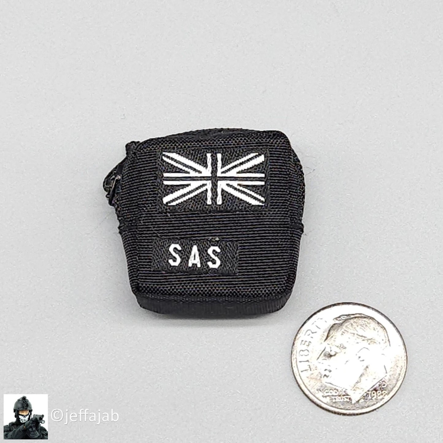 1:6 KSToys Doomsday Guardian Black Utility Pouch w/ SAS Patches for 12" Figures