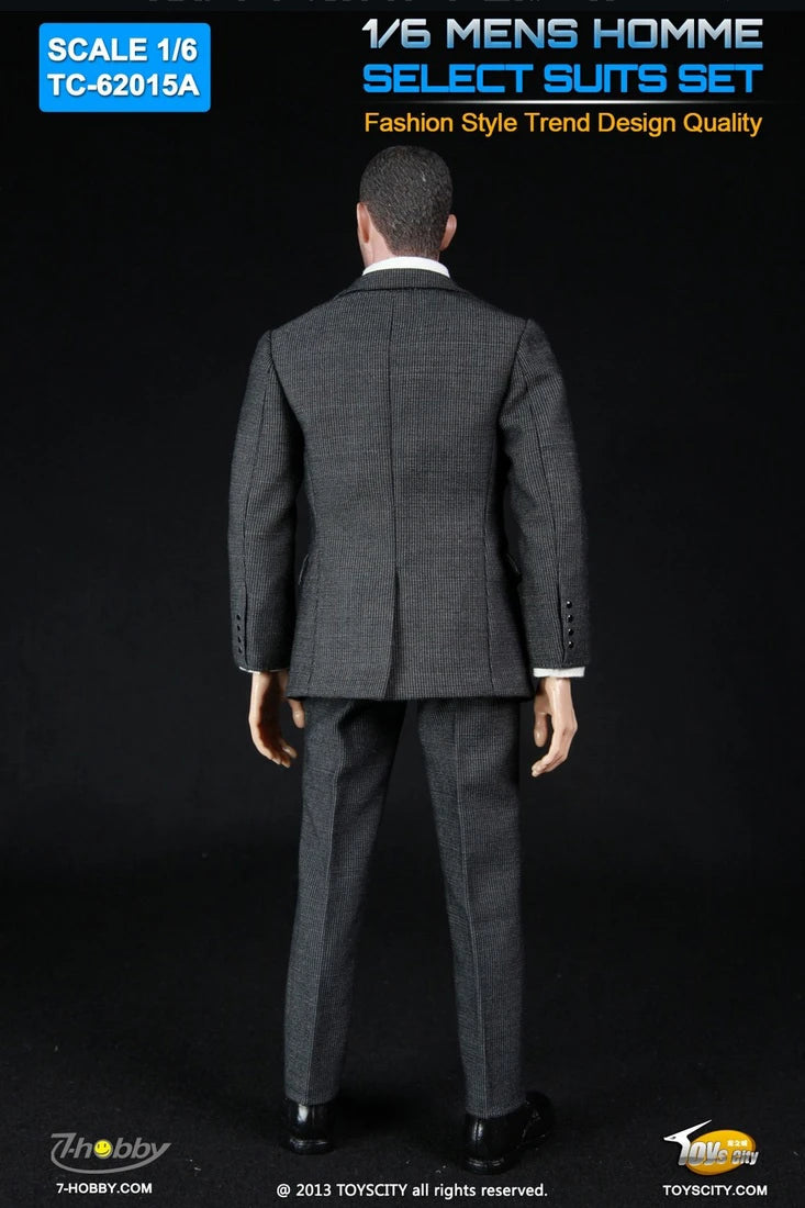 1:6 scale Toys City Mens Homme Select Suits Set in Grey for 12" Figures TC-62015A