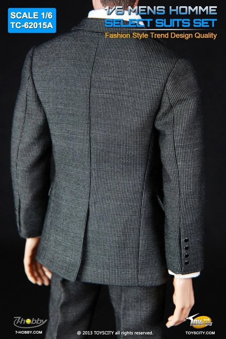 1:6 scale Toys City Mens Homme Select Suits Set in Grey for 12" Figures TC-62015A