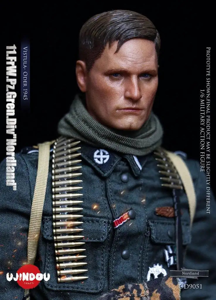 1:6 scale Ujindou WWII German Panzer Grenadier Division "Nordland" 12" Figure UD9051