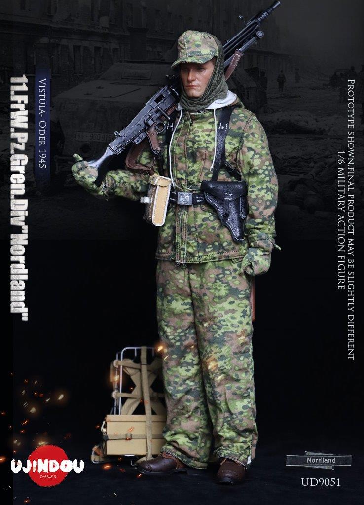 1:6 scale Ujindou WWII German Panzer Grenadier Division "Nordland" 12" Figure UD9051