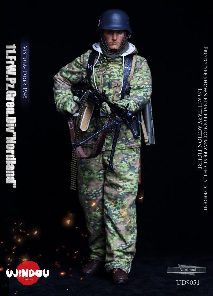 1:6 scale Ujindou WWII German Panzer Grenadier Division "Nordland" 12" Figure UD9051