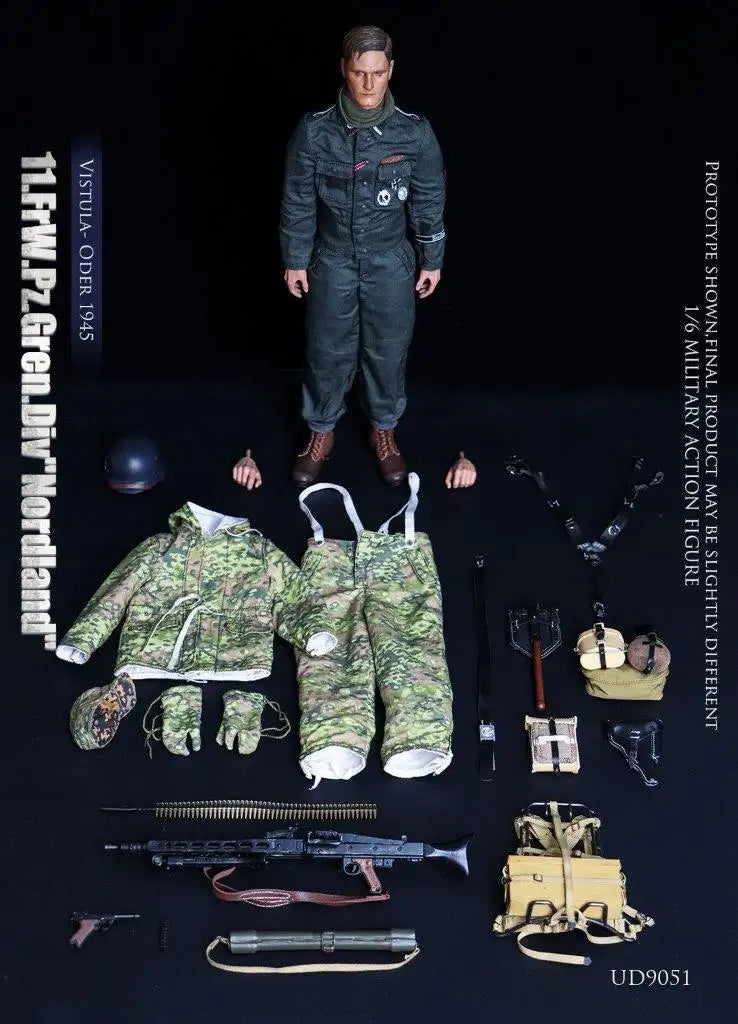 1:6 scale Ujindou WWII German Panzer Grenadier Division "Nordland" 12" Figure UD9051